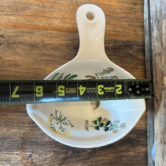 Gravy Boat / Separator Our Own Import Japan Ceramic Herb Theme White & Pink 6.5" - Picture 9 of 10